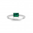 East West .50 Ct Emerald Pavé Birthstone Ring