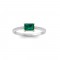 East West .50 Ct Emerald Pavé Birthstone Ring