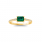 East West .50 Ct Emerald Pavé Birthstone Ring