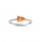 East West .50 Ct Pear Garnet Pavé Birthstone Ring