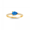 East West .50 Ct Pear Topaz Pavé Birthstone Ring