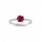 East West .50 Ct Round Ruby Pavé Birthstone Ring