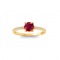 East West .50 Ct Round Ruby Pavé Birthstone Ring