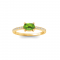 East West .50 Ct Oval Peridot Pavé Birthstone Ring
