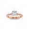 1 Ct Round Moissanite & .15 Ctw Lab Diamond Infinity Milgrain Engagement Ring