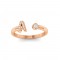 CZ & Birthstone Initial Open Ring A