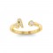 CZ & Birthstone Initial Open Ring A