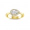 1 Ct Pear Moissanite & .40 Ctw Diamond East West Halo Engagement Ring