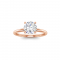 1 Ct Round Moissanite & .06 Ctw Diamond Secret Halo Solitaire Ring