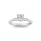 1.56 Ct Cushion CZ Secret Halo Solitaire Ring