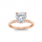 2.5 Ct Cushion Lab Diamond & .06 Ctw Diamond Secret Halo Solitaire Ring