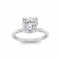 2.56 Ct Cushion CZ Secret Halo Solitaire Ring