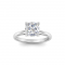 2 Ct Cushion Moissanite & .06 Ctw Diamond Secret Halo Solitaire Ring