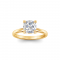 2.06 Ct Cushion CZ Secret Halo Solitaire Ring
