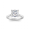 4 Ct Cushion Moissanite & .10 Ctw Diamond Secret Halo Solitaire Ring