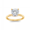 2 Ct Cushion Moissanite & .11 Ctw Diamond Secret Halo Engagement Ring