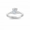 1.5 Ct Elongated Cushion Moissanite & .06 Ctw Diamond Secret Halo Solitaire Ring