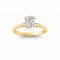 1.56 Ct Elongated Cushion CZ Secret Halo Solitaire Ring