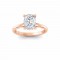 2 Ct Elongated Cushion Moissanite & .06 Ctw Diamond Secret Halo Solitaire Ring