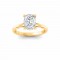 2 Ct Elongated Cushion Lab Diamond & .06 Ctw Diamond Secret Halo Solitaire Ring