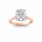 3 Ct Elongated Cushion Lab Diamond & .06 Ctw Diamond Secret Halo Solitaire Ring