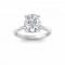 4 Ct Elongated Cushion Lab Diamond & .10 Ctw Diamond Secret Halo Solitaire Ring