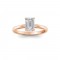 1.56 Ct Emerald CZ Secret Halo Solitaire Ring