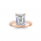 2.5 Ct Radiant Lab Diamond & .06 Ctw Diamond Secret Halo Solitaire Ring
