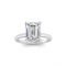 2 Ct Emerald Moissanite & .06 Ctw Diamond Secret Halo Solitaire Ring