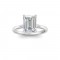2 Ct Emerald Cut Moissanite & .10 Ctw Diamond Secret Halo Engagement Ring