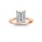 2 Ct Emerald Cut Moissanite & .10 Ctw Diamond Secret Halo Engagement Ring
