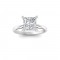 1.56 Ct Princess CZ Secret Halo Solitaire Ring