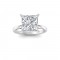 4.10 Ct Princess CZ Secret Halo Solitaire Ring