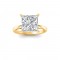 3.06 Ct Princess CZ Secret Halo Solitaire Ring