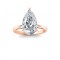 3 Ct Pear Lab Diamond & .06 Ctw Diamond Secret Halo Solitaire Ring