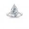 4 Ct Pear Lab Diamond & .10 Ctw Diamond Secret Halo Solitaire Ring