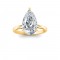 4 Ct Pear Moissanite & .10 Ctw Diamond Secret Halo Solitaire Ring
