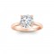 2.5 Ct Round Moissanite & .06 Ctw Diamond Secret Halo Solitaire Ring