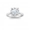 3 Ct Round Lab Diamond & .06 Ctw Diamond Secret Halo Solitaire Ring