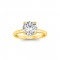 2 Ct Round Moissanite & .10 Ctw Diamond Secret Halo Solitaire Ring