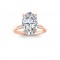 3 Ct Oval Moissanite & .06 Ctw Diamond Secret Halo Solitaire Ring
