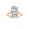 4 Ct Oval Lab Diamond & .10 Ctw Diamond Secret Halo Solitaire Ring