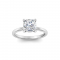 4 Ct Cushion Moissanite & .10 Ct Diamond Hidden Halo Engagement Ring