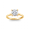4 Ct Cushion Moissanite & .10 Ct Diamond Hidden Halo Engagement Ring