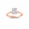 1.5 Ct Elongated Cushion Lab Diamond & .10 Ctw Diamond Hidden Halo Engagement Ring