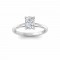 1.5 Ct Elongated Cushion Lab Diamond & .10 Ctw Diamond Hidden Halo Engagement Ring