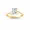 1.5 Ct Elongated Cushion Moissanite & .10 Ct Diamond Hidden Halo Engagement Ring
