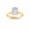 2.5 Ct Elongated Cushion Lab Diamond & .10 Ctw Diamond Hidden Halo Engagement Ring