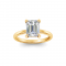 4 Ct Emerald Lab Diamond & .10 Ct Diamond Hidden Halo Engagement Ring