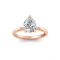 4 Ct Pear Moissanite & .10 Ct Pear Diamond Hidden Halo Engagement Ring